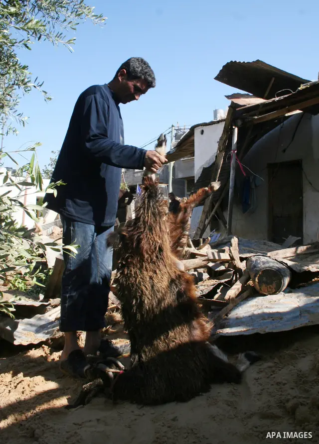A general view of the flooded Bedouin village of Um Al-Nasr following the collapse of a sewer system in the northern Gaza Strip. At least five Palestinians were killed in flooding caused by the collapse of a sewer system...