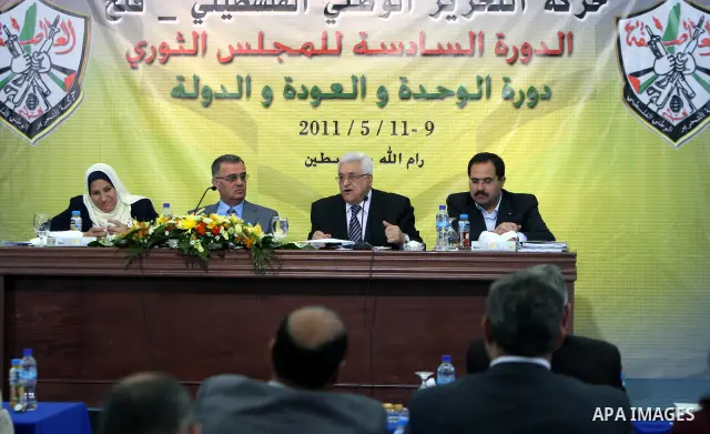 Palestinian President Mahmoud Abbas attends Fatah Revolutionary council meeting in the West Bank city of Ramallah, May 9, 2011. Photo by Thaer Ganaim