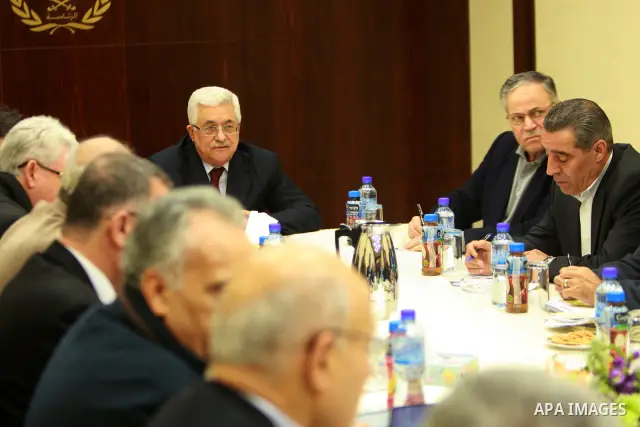 Palestinian President, Mahmoud Abbas (Abu Mazen), chairs the meeting of the Central Committee of the Palestine National Liberation Movement (Fatah) in the West Bank city of Ramallah on Jan 29, 2012. Photo by Thaer Ganaim