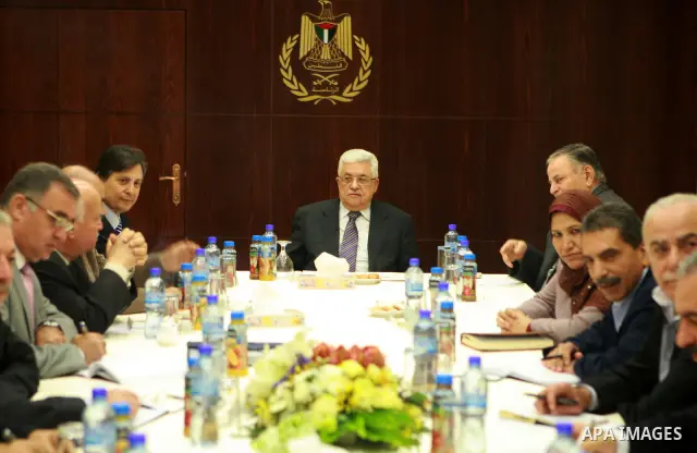 Palestinian President Mahmoud Abbas chairs a meeting of the central committee of Palestinian Liberation Organization (PLO) in the West Bank city of Ramallah, on March 08, 2012. Photo by Thaer Ganaim