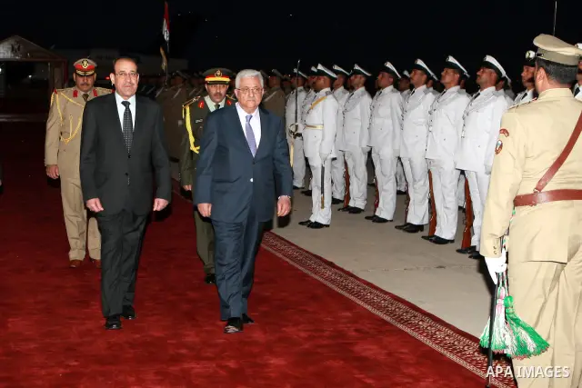 Palestinian President, Mahmoud Abbas (Abu Mazen), during his access to the Iraqi capital Baghdad, on Mar. 28, 2012. Photo by Thaer Ganaim