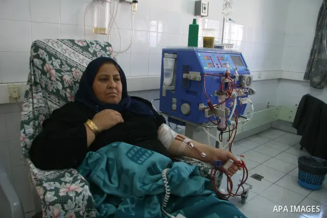 Palestinian patients receive treatment at kidney dialysis section in el-shefa hospital in Gaza City. the statistics of patients who die due to the Israeli restrictions on receive treatment abroad is raise to 241 includes...