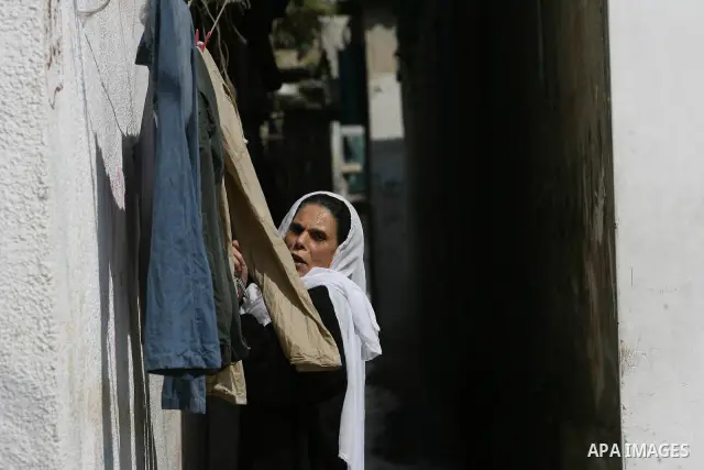 Palestinian refugees seen at the roads of Jabalia refugee camp in the northern Gaza Strip. Some 200,000 Palestinians live in the impoverished Gaza refugee camp.