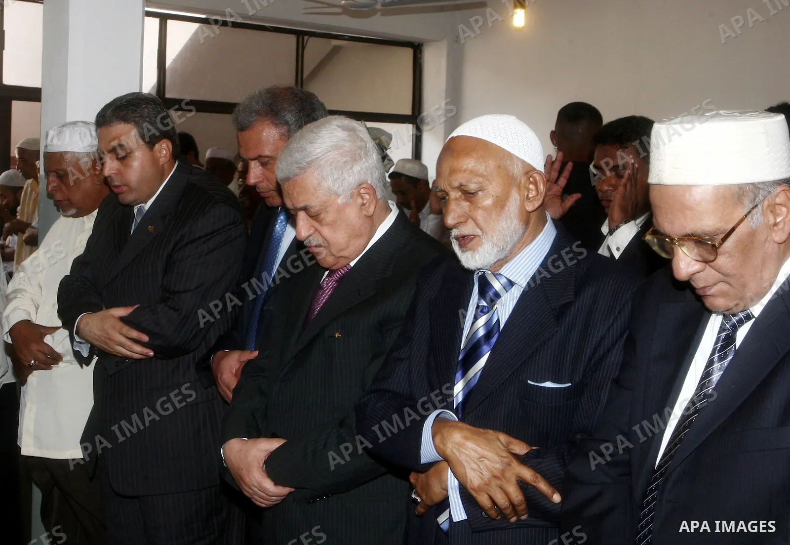 Palestinian President Mahmoud Abbas attends friday prayer's in Sri Lanka's capital of Colombo.