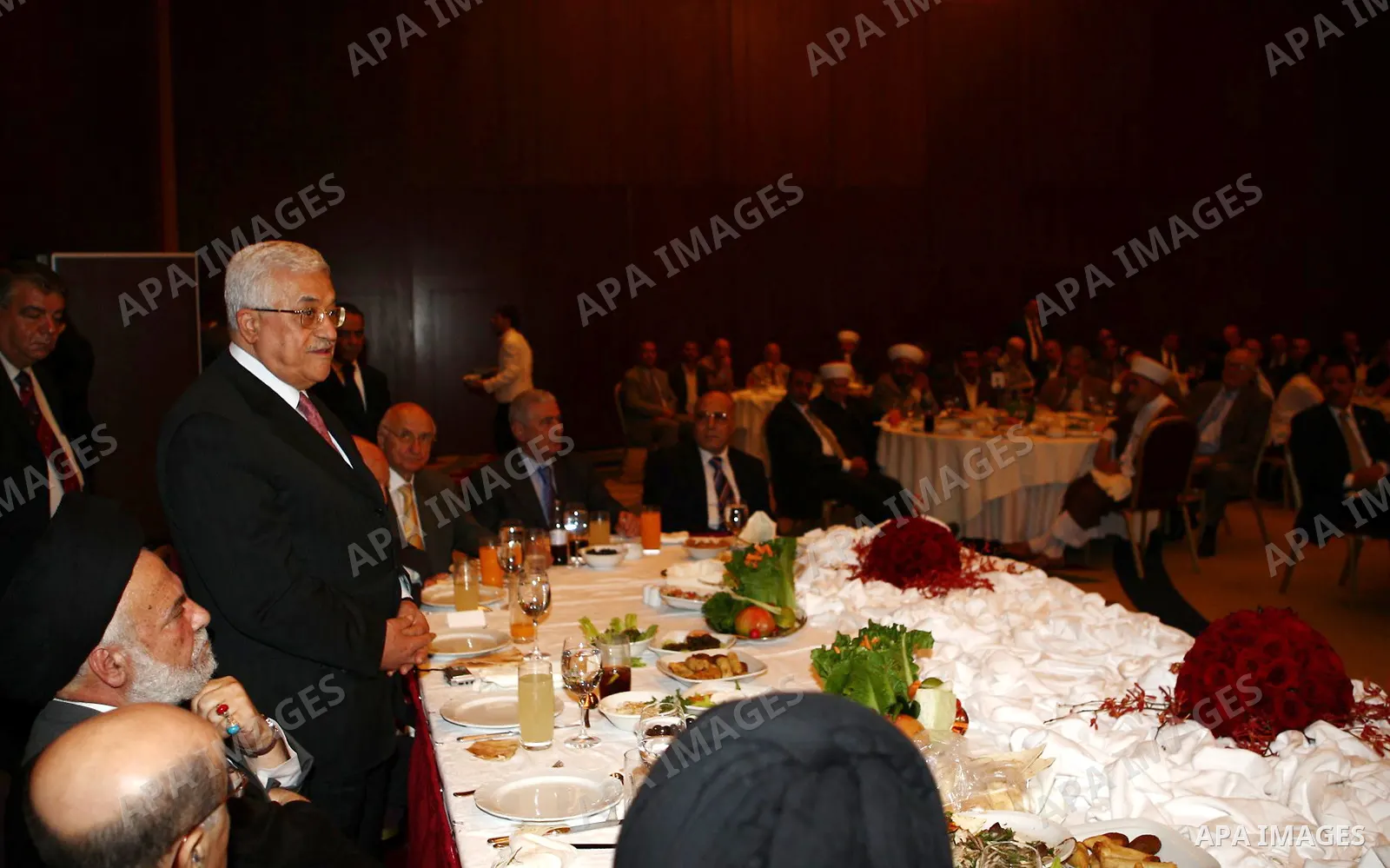 Palestinian President Mahmoud Abbas meets with a delegation from the Palestinian Lebanese Committee of dialogue, in the Lebanon's capital of Beirut.