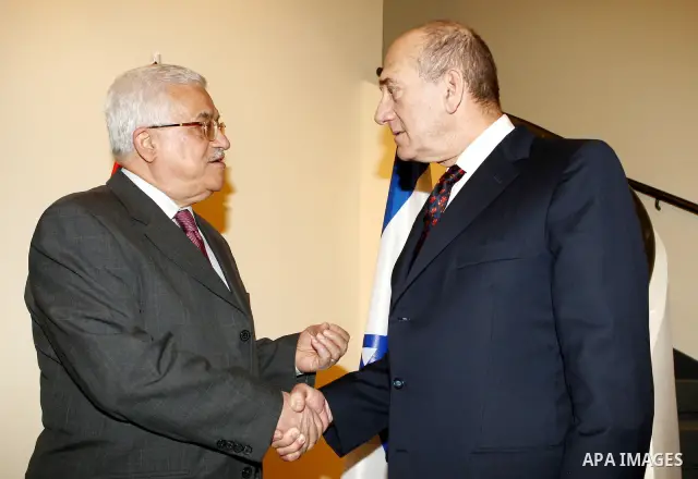 Palestinian President Mahmoud Abbas meets with Israeli President Shimon Peres, in Jerusalem city.