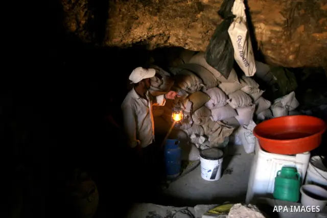 Palestinians live in caves depend on herding the sheep, in the West Bank Village of Ghenba, southern Hebron City.