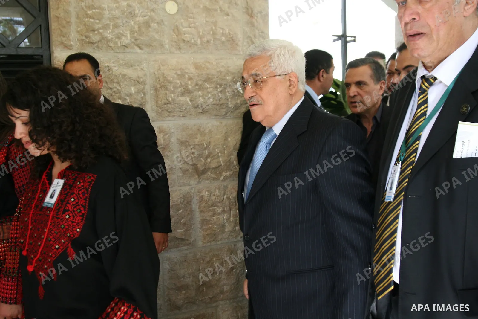 Palestinian President Mahmoud Abbas arrives for the opening of the Palestine Investment Conference in the West Bank city of Bethlehem. Bethlehem is hosting a three-day Palestinian business conference where nearly US$2 bi...