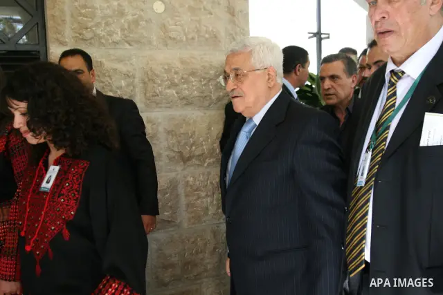Palestinian President Mahmoud Abbas arrives for the opening of the Palestine Investment Conference in the West Bank city of Bethlehem. Bethlehem is hosting a three-day Palestinian business conference where nearly US$2 bi...