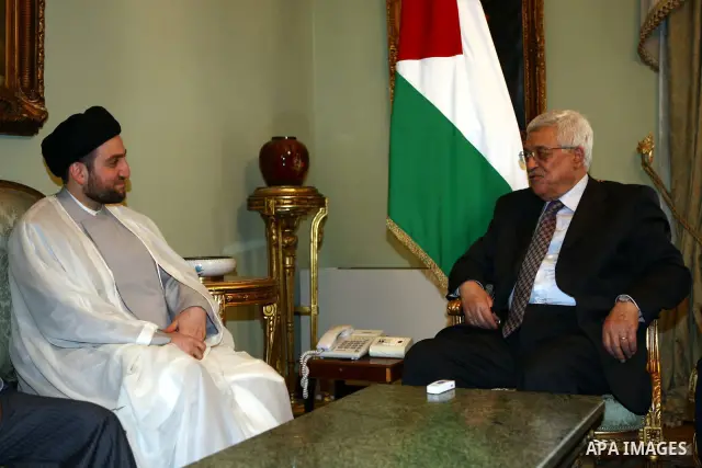 Palestinian President Mahmoud Abbas meets with Iraqi delegation headed by Ammar Hakim, son of Abdul Aziz al-Hakim head of the Supreme Islamic Council in Iraq, in the Egyptian capital of Cairo.
