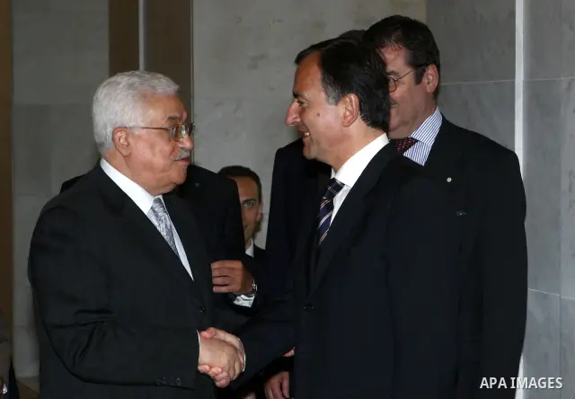 Palestinian President Mahmoud Abbas meets with the Foreign Minister of Italy Franco Frattini, in the Italian Capital of Rome.
