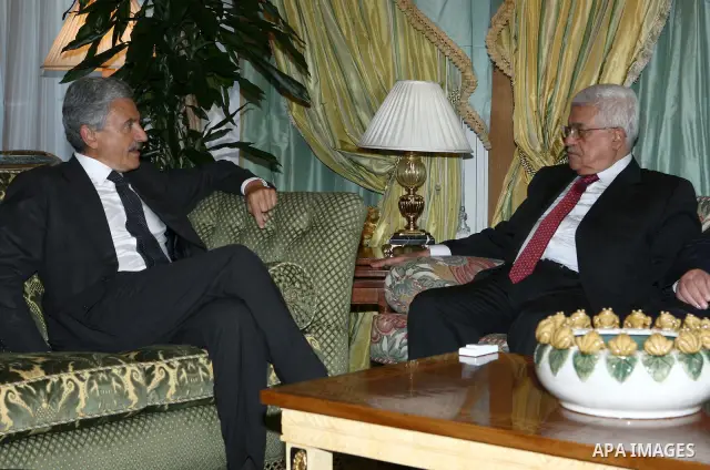 Palestinian President Mahmoud Abbas meets former Foreign Minister of Italy Massimo Dalema, in the Italian capital of Rome.