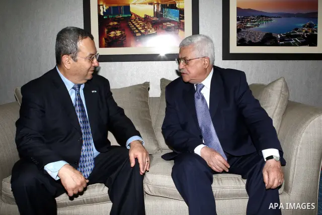 Palestinian President Mahmoud Abbas meets with the Israeli Defence Minister Ehood Barak, in The Greece Capital of Athens.
