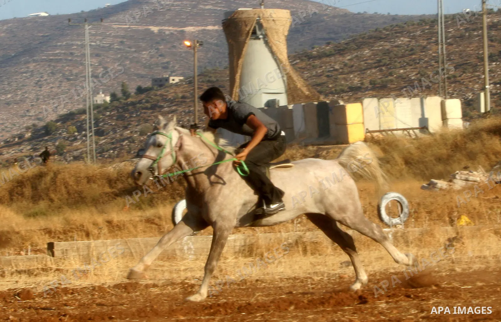 A Palestinians ride Arabian horses during the horse-race in the west bank city of Nablus on July 11, 2009. Photo by Nedal Shtieh