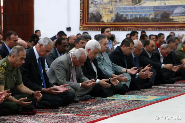 Palestinian President Mahmoud Abbas (Abu Mazen )during the friday prayers in the West Bank city of Ramallah, on May 11,2012. Photo by Thaer Ganaim