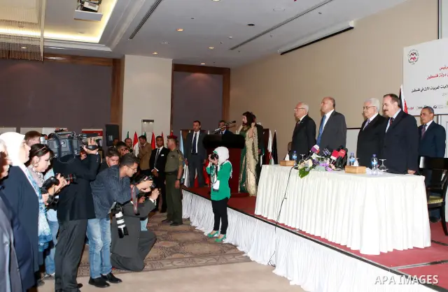 Palestinian President, Mahmoud Abbas (Abu Mazen) attends the opening of the Arab Media Forum Sports, in the West Bank city of Ramallah, on May 16, 2012. Photo by Thaer Ganaim