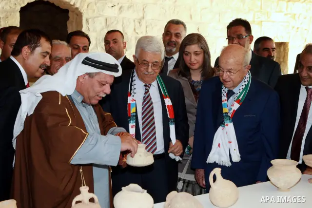 Palestinian President Mahmoud Abbas (Abu Mazen) visits Solomon's Pools near Dheisheh Refugee Camp in the West Bank city of Bethlehem, on 26 June 2012. Photo by Thaer Ganaim