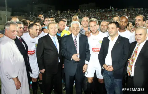 Palestinian President, Mahmoud Abbas (Abu Mazen), visits sports stadium in the West Bank city of Hebron on, Aug. 01, 2012. Photo by Thaer Ganaim