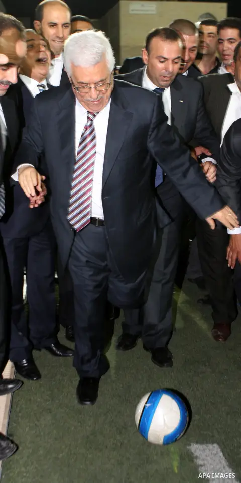 Palestinian President, Mahmoud Abbas (Abu Mazen), visits sports stadium in the West Bank city of Hebron on, Aug. 01, 2012. Photo by Thaer Ganaim