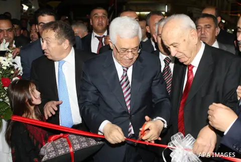 Palestinian President, Mahmoud Abbas (Abu Mazen), participates in the opening the field of President Mahmoud Abbas, the center the West Bank city of Hebron on, Aug. 01, 2012. Photo by Thaer Ganaim