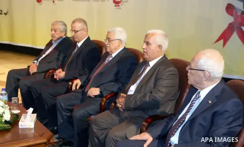 Palestinian President, Mahmoud Abbas (Abu Mazen) participates ceremony honoring high school students, in the West Bank city of Nablus on, Aug. 07, 2012. Photo by Thaer Ganaim