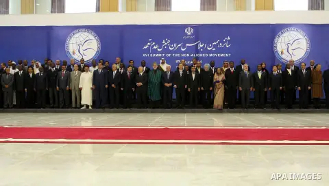 Palestinian President Mahmoud Abbas attends the opening ceremony of the Summit of the Non-Aligned Movement (NAM), in Tehran, 30 August 2012. Iranian Supreme Leader Ayatollah Ali Khamenei opened summit 16th of the Non-Ali...