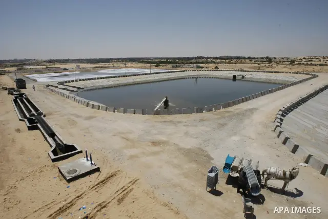 A view of the Rafah water waste treatment plant which has been upgraded by the International Committee of the Red Cross (ICRC) in the southern Gaza Strip on May, 13, 2009. The International Committee of the Red Cross (IC...