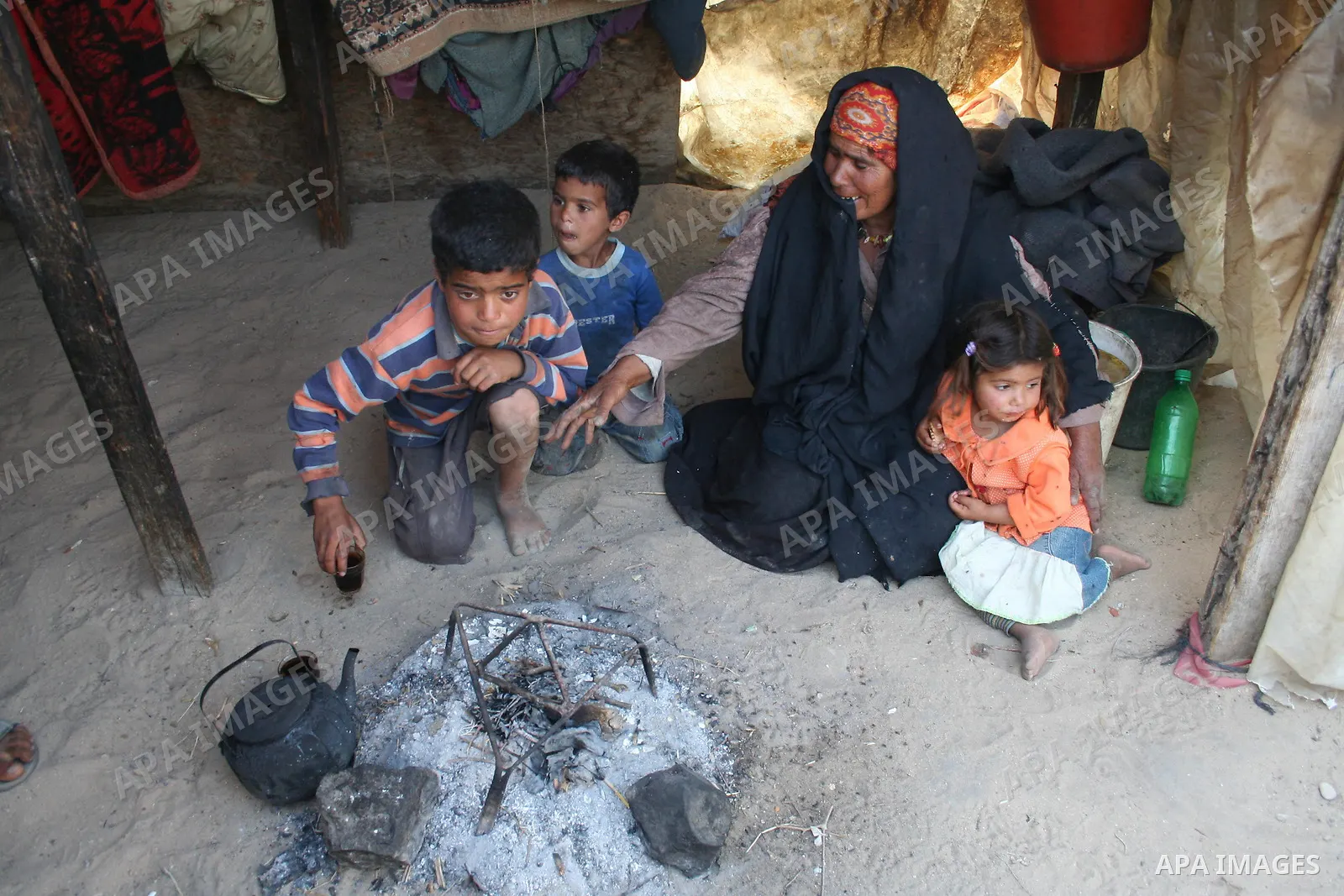 Palestinian refugees from bedouin clan live in a tents central Gaza Strip. As Israel celebrates its 60th anniversary, Palestinians commemorate the Nakba, the expulsion of some 700,000 people during the 1948 war, an event...
