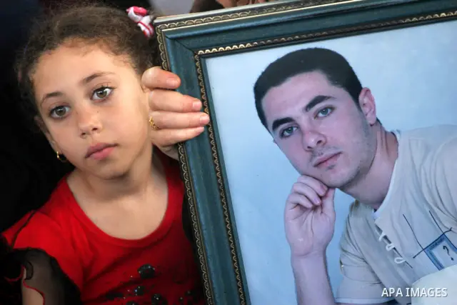 Palestinians hold pictures of their relatives jailed in Israeli prisons during a protest in Gaza City on August 10, 2009 to call for their release. Currently Israel is holding 11,000 Palestinians in its jails. Photo By M...