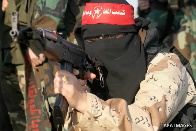 A Women militants from the Democratic Front for the Liberation of Palestine (DFLP) attend a military training session in Khan Younis, southern Gaza Strip, Monday, Aug. 20, 2009. Founded in 1969 the DFLP is a Palestinian...