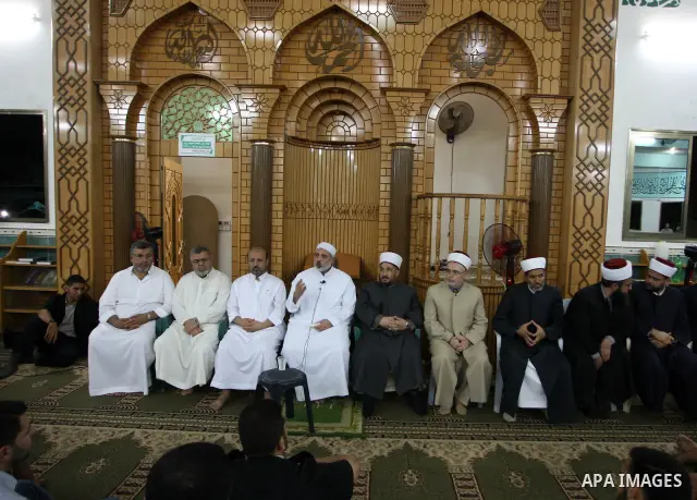Palestinian prime minister of Hamas Ismail Haniya delivers a speech during the Taraweeh prayers of Ramadan at a mosque in Gaza ,Friday, Aug. 21, 2009. Starting this weekend, Muslims around the world will mark the beginni...