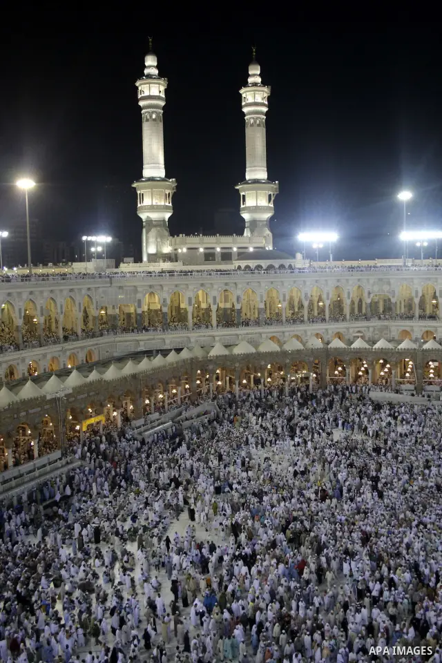 Muslim pilgrims gather at Mecca's Grand Mosque on November 18, 2009. Some 2.5 million Muslims from more than 160 countries converge annually on the Islamic holy cities of Mecca and Medina in western Saudi Arabia for the...