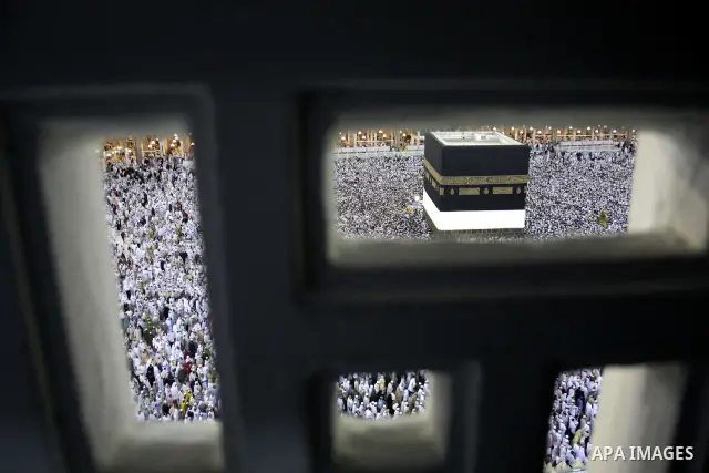 Muslim pilgrims gather at Mecca's Grand Mosque on November 18, 2009. Some 2.5 million Muslims from more than 160 countries converge annually on the Islamic holy cities of Mecca and Medina in western Saudi Arabia for the...