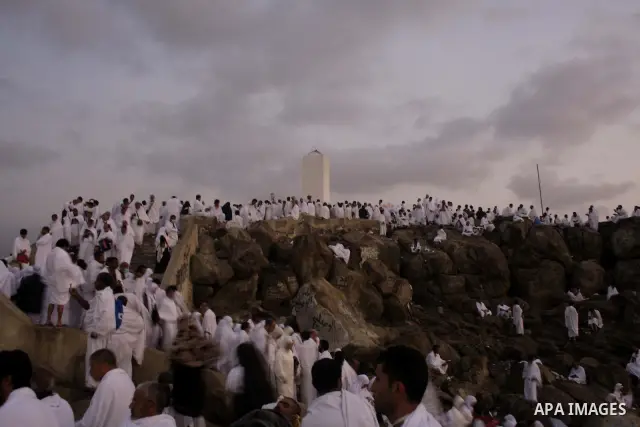 Muslim pilgrims gather at Mount Arafat, southeast of the Saudi city of Mecca on November 26, 2009. Some 2.5 million Muslims from more than 160 countries converge annually on the Islamic cities of Mecca and Medina in west...