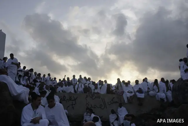 Muslim pilgrims gather at Mount Arafat, southeast of the Saudi city of Mecca on November 26, 2009. Some 2.5 million Muslims from more than 160 countries converge annually on the Islamic cities of Mecca and Medina in west...