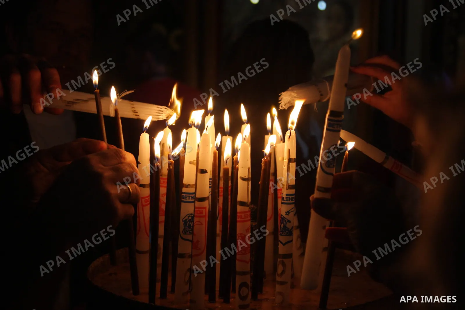 A Christian worshippers during Christmas celebrations in the West Bank city of Bethlehem on December 24, 2009. Thousands of Christians are flocking to the biblical city of Bethlehem, the traditional birthplace of Jesus C...