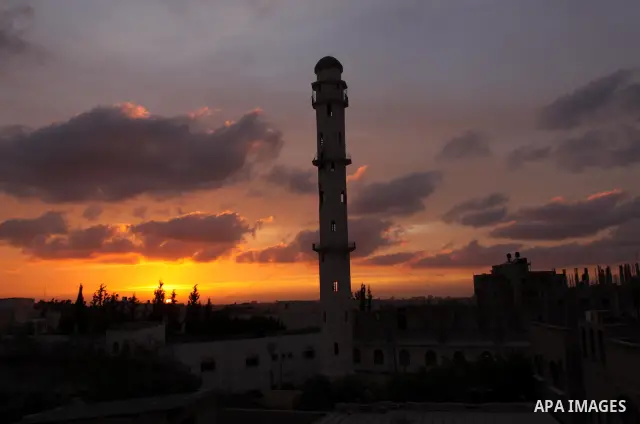 A General view to Gaza City during the sunset on April 21,2010. Photo by Mohammed Asad