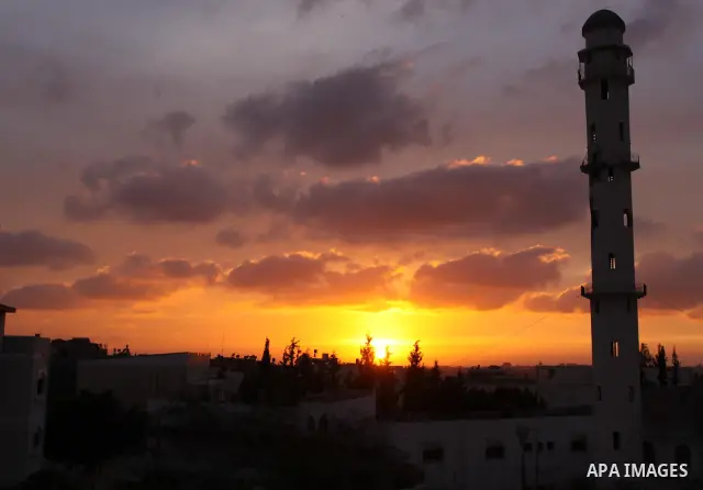A General view to Gaza City during the sunset on April 21,2010. Photo by Mohammed Asad