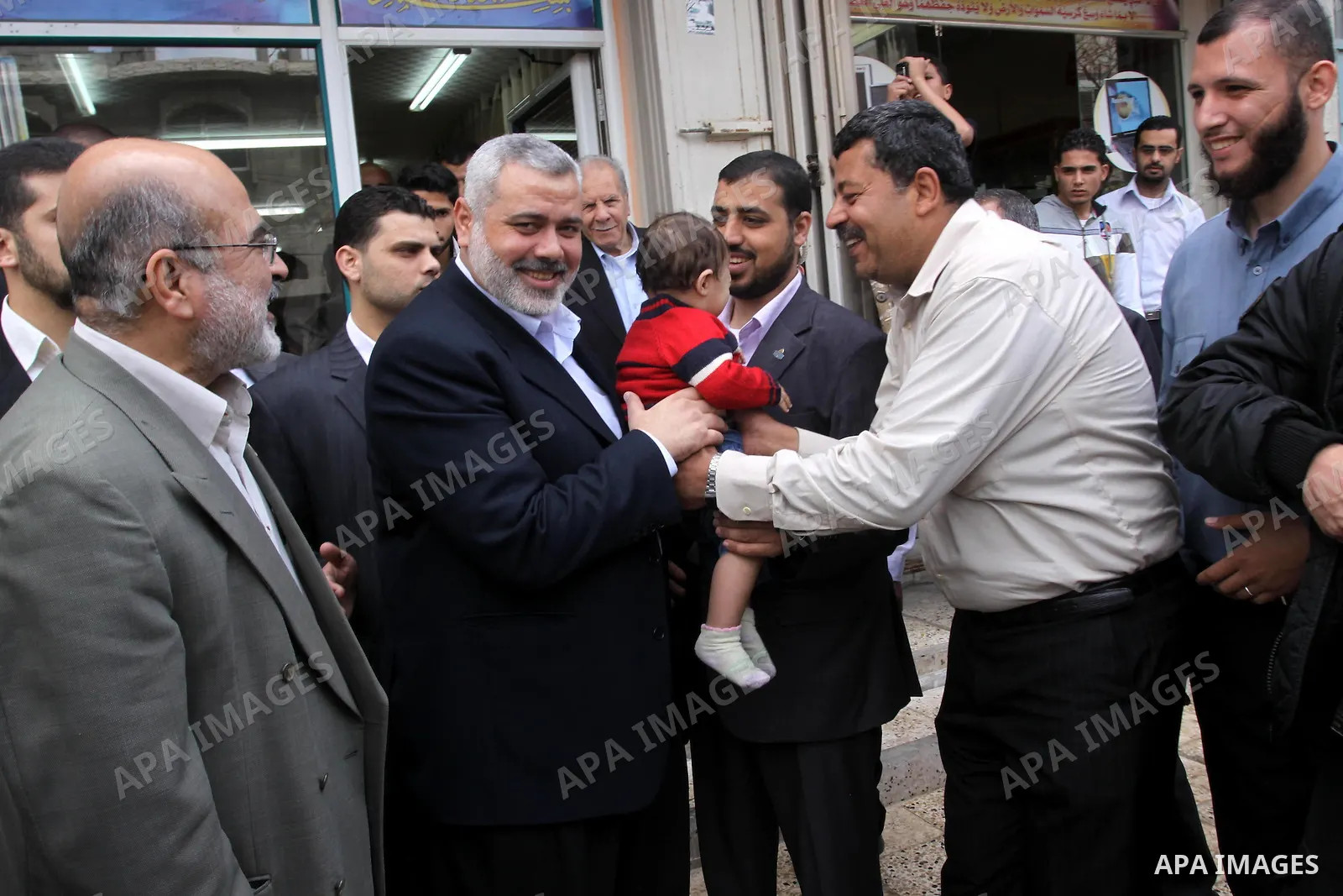 Palestinian Prime Minister in the Gaza Strip, Ismail Haniya attends the opening of Al-Nasser (the victory) street in Gaza City on April 22,2010. Photo by Mohammed Asad
