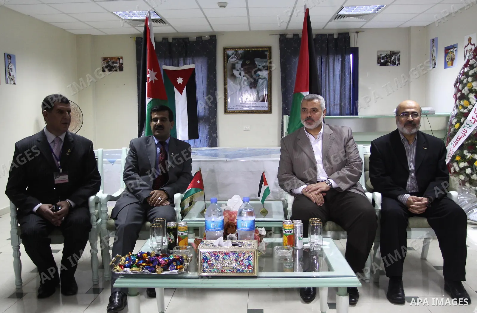 Palestinian Prime Minister in the Gaza Strip, Ismail Haniya visits the Jordanian Hospital in Gaza City on May 25, 2010. Photo by Mohammed Asad