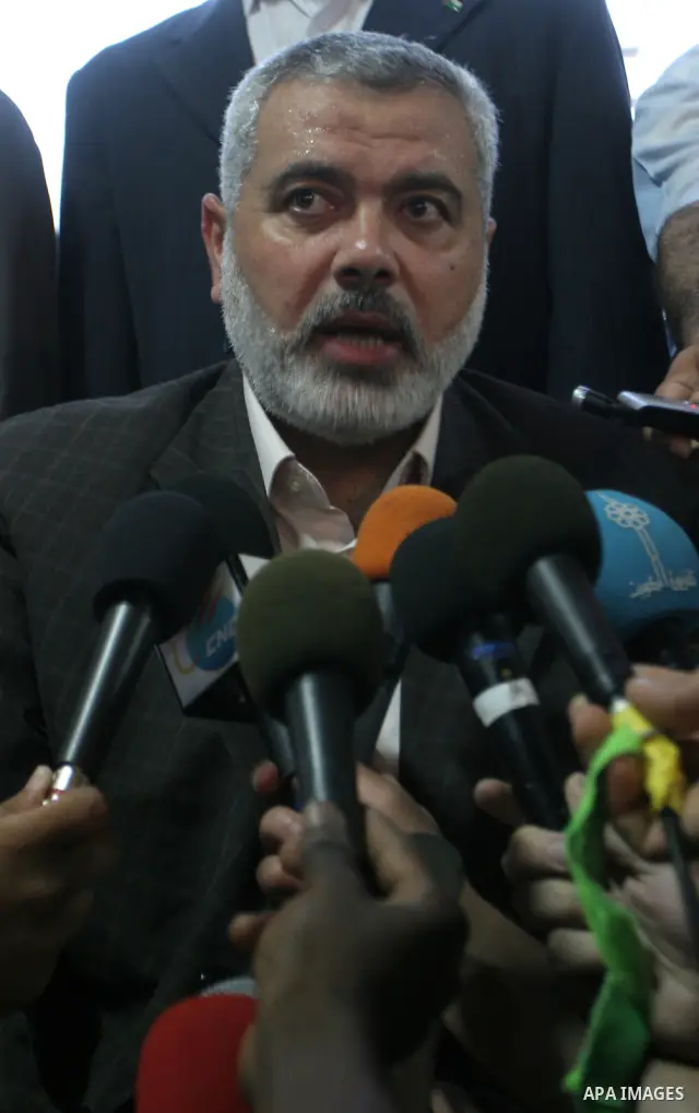 Palestinian Prime Minister in Gaza Strip, Ismail Haniyeh visits the sea port in Gaza City, Monday, May 31, 2010. Israeli naval commandos stormed a flotilla of ships carrying aid and hundreds of pro-Palestinian activists...