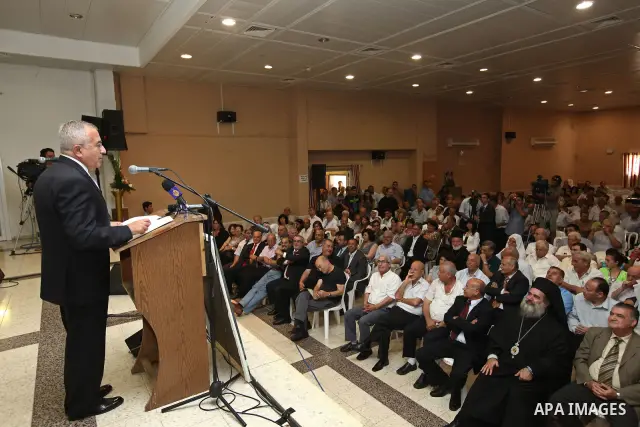 Palestinian Prime Minister Salam Fayyad during the inauguration of Mahmoud Darwish institution for creativity in Kufur Yassif on June 12,2010. Photo by Mustafa Abu Dayeh\pool