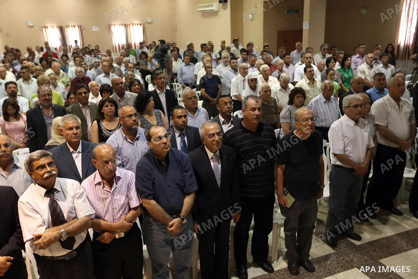 Palestinian Prime Minister Salam Fayyad during the inauguration of Mahmoud Darwish institution for creativity in Kufur Yassif on June 12,2010. Photo by Mustafa Abu Dayeh\pool