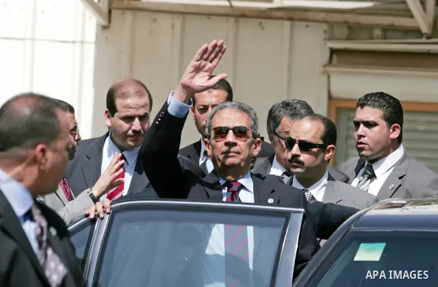 Arab League chief Amr Mussa arrives in the Gaza Strip through the Rafah border crossing with Egypt June 13, 2010, on his first visit to the besieged territory which has been languishing under a tight Israeli-Egyptian blo...