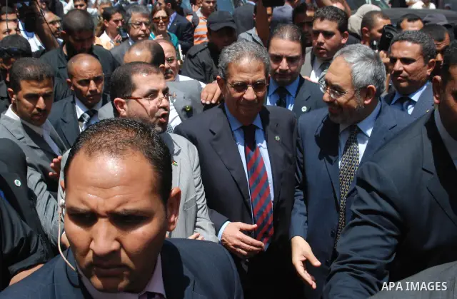 Arab League Secretary General Amr Moussa during his visit to Beit Lahiya, northern Gaza Strip, Sunday June 13, 2010. The Arab world's top diplomat made an unprecedented tour of Hamas-ruled Gaza on Sunday as part of a gro...