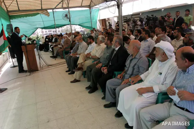 Palestinian Parliament members attend a rally in Gaza city on June 23, 2010. Photo by Mohammed Asad