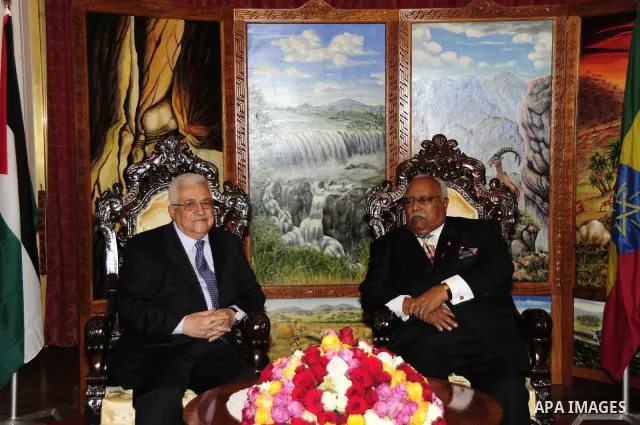 Palestinian President Mahmoud Abbas (Abu Mazen) during a meeting with the Ethiopian President in the Ethiopian capital Addis Ababa on July 6,2010. Photo by Omar Rashidi