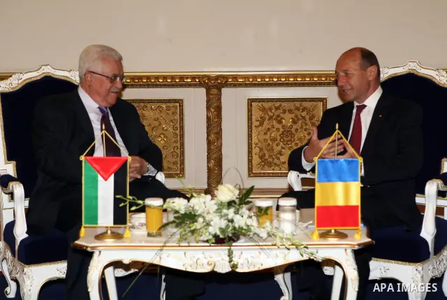 Palestinian President Mahmoud Abbas during a ceremony to mark the anniversary of Alesraa and Almeraj in the West Bank city of Ramallah on July 10, 2010. Photo by Thaer Ganaim