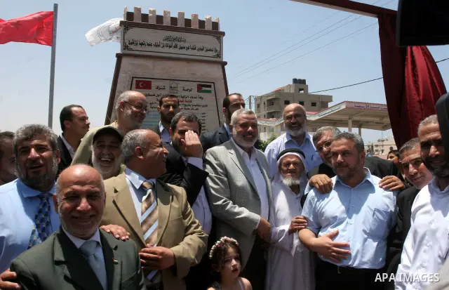 Palestinian Prime Minister in Gaza Strip, Ismail Haniyeh attends the opening of new street in Gaza City July 14, 2010. Photo by Mohammed Asad