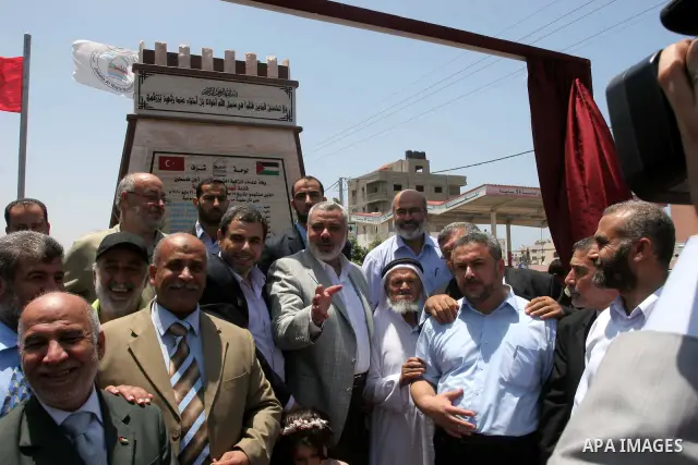 Palestinian Prime Minister in Gaza Strip, Ismail Haniyeh attends the opening of new street in Gaza City July 14, 2010. Photo by Mohammed Asad